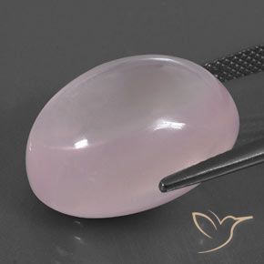 24.14カラットの天然Light Pink ローズクォーツ、楕円形、透明