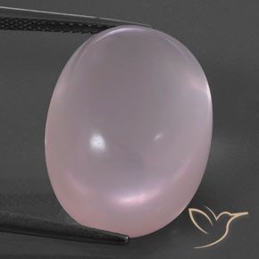 24.88カラットの天然Light Pink ローズクォーツ、楕円形、透明