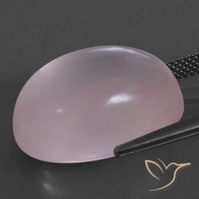 24.88カラットの天然Light Pink ローズクォーツ、楕円形、透明