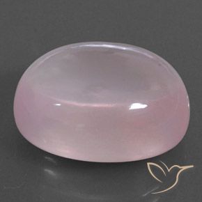 24.85カラットの天然Light Pink ローズクォーツ、楕円形、透明