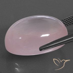 24.85カラットの天然Light Pink ローズクォーツ、楕円形、透明