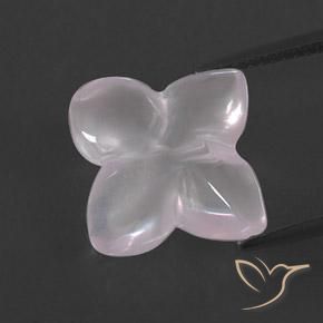 7.25ct 天然 非常に薄いピンク ローズクォーツ, フラワーカット, 透明/半透明