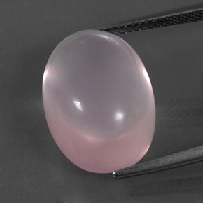18.12カラットの天然ローズピンクローズクォーツ、オーバルカット、透明