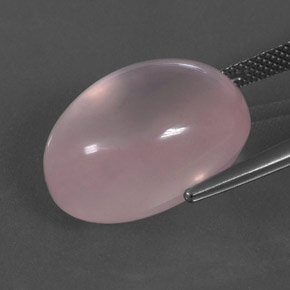 18.12カラットの天然ローズピンクローズクォーツ、オーバルカット、透明