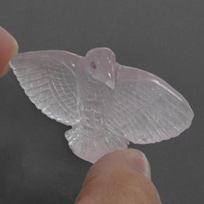 47.48カラットの天然非常に薄いローズピンクローズクォーツ（43.8×25.9 mm・ファンシーシェイプ）