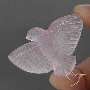 45.49カラットの天然非常に薄いピンクローズクォーツ、ファンシー、半透明