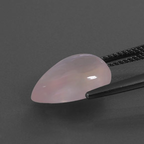 4.66カラットの天然ピンクローズクォーツ、洋梨の形、透明