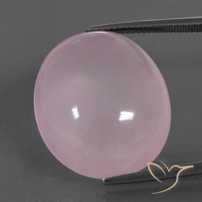 33.99ct 天然 ミディアムピンク ローズクォーツ, 楕円形, 透明/半透明