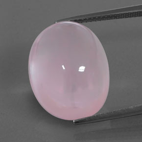 23.25カラットの天然バブルガムピンクローズクォーツ（18.4×14.4 mm・透明）