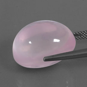 23.25カラットの天然バブルガムピンクローズクォーツ（18.4×14.4 mm・透明）