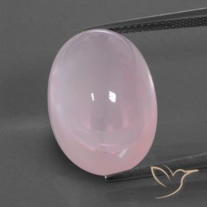 19.39ct 天然 バブルガムピンク ローズクォーツ, 楕円形, 透明/半透明