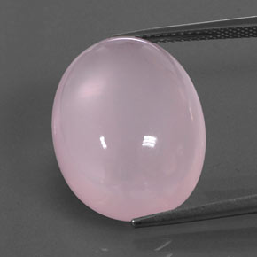 20.01カラットの天然ライトピンクローズクォーツ（20.2×16 mm・透明）