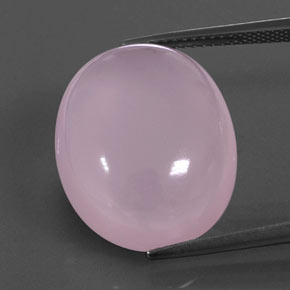 20.05カラットの天然ミディアムピンクローズクォーツ（20.2×16.6 mm・透明）