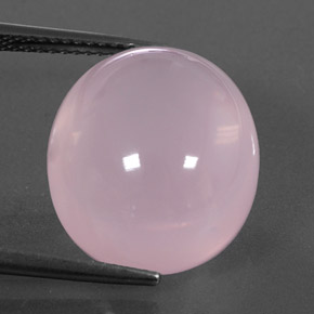 17.74カラットの天然バブルガムピンクローズクォーツ（17.2×14.9 mm・透明）
