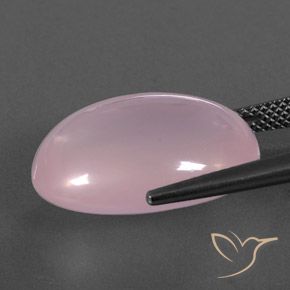 17.58カラットの天然バブルガムピンクローズクォーツ、楕円形、透明/半透明