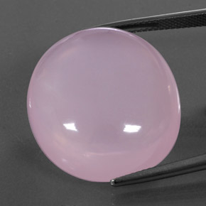 37.53カラットの天然ピンクローズクォーツ（24.8×22 mm・透明）