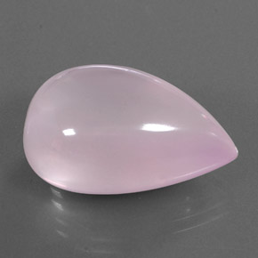 33.86カラットの天然ライトピンクローズクォーツ（25.2×17.3 mm・透明）