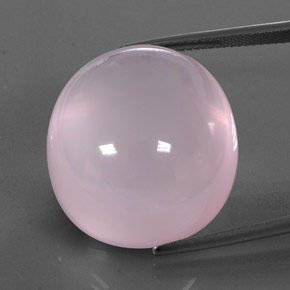 53.42カラットの天然ピンクローズクォーツ（24.1×21.6 mm・透明）