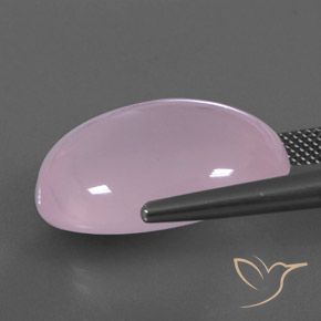 28.95カラットの天然バブルガムピンクローズクォーツ、楕円形、透明/半透明