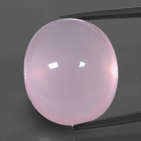 43.64カラットの天然ピンクローズクォーツ（22.4×19.3 mm・透明）
