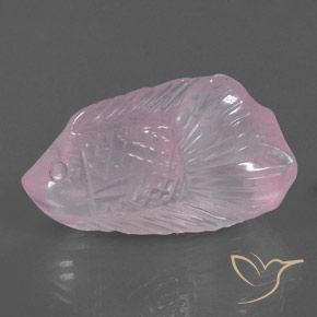 23.71カラットの天然とても淡いピンクローズクォーツ（28.3×16.4 mm・透明）