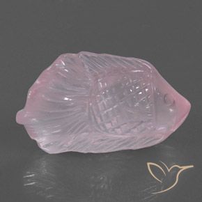 23.71カラットの天然とても淡いピンクローズクォーツ（28.3×16.4 mm・透明）