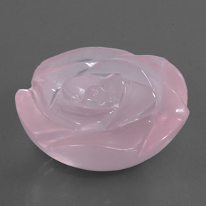 40.85カラットの天然ピンクローズクォーツ（24.4×24.3 mm・透明）