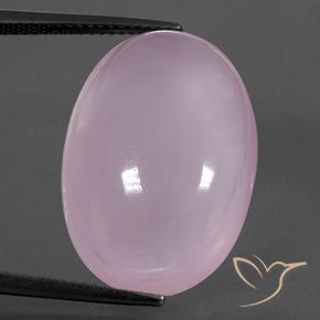 21.56カラットの天然薄いチェリーピンクローズクォーツ、楕円形、透明/半透明