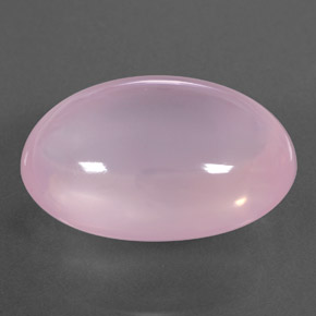 24.40カラットの天然薄いチェリーピンクローズクォーツ（21.9×16.3 mm・透明）