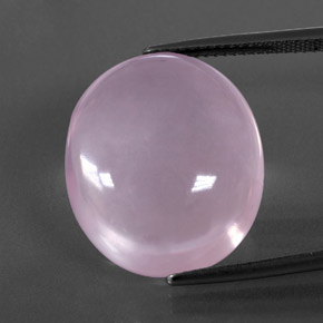 23.73カラットの天然ピンクローズクォーツ（20.6×17.8 mm・透明）