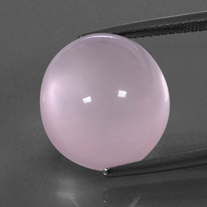 17.22カラットの天然バブルガムピンクローズクォーツ（15.1×14.2 mm・透明）