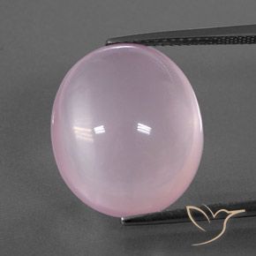 18.22カラットの天然ライトピンクローズクォーツ（18.2×15.4 mm・透明）