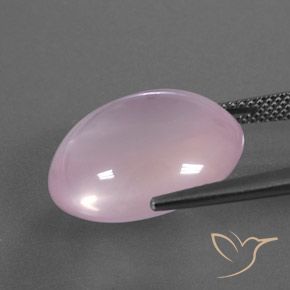 18.22カラットの天然ライトピンクローズクォーツ（18.2×15.4 mm・透明）