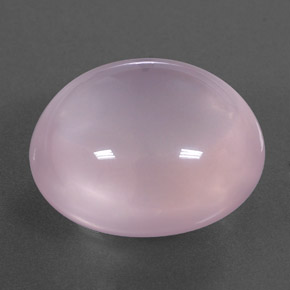 24.65カラットの天然バブルガムピンクローズクォーツ（19.1×17.3 mm・透明）