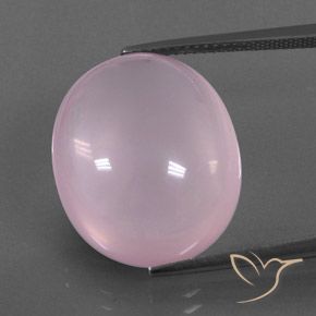22.00ct 天然 ライトピンク ローズクォーツ, 楕円形, 透明/半透明