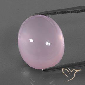 21.10ct 天然 薄いチェリーピンク ローズクォーツ, 楕円形, 透明/半透明