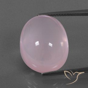 22.00ct 天然 バブルガムピンク ローズクォーツ, 楕円形, 透明/半透明