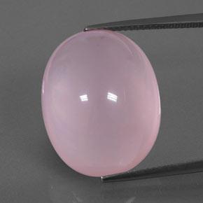 25.09カラットの天然バブルガムピンクローズクォーツ（21.1×16.7 mm・透明）