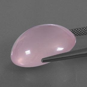 25.09カラットの天然バブルガムピンクローズクォーツ（21.1×16.7 mm・透明）