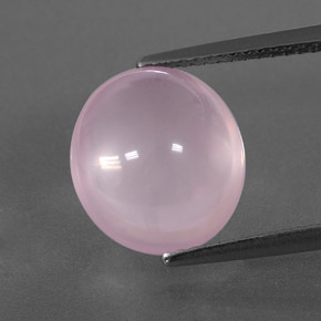 6.24カラットの天然ピンクローズクォーツ（11.8×10.8 mm・透明）