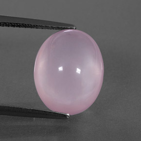 6.54カラットの天然ピンクローズクォーツ（13.1×10.5 mm・透明）