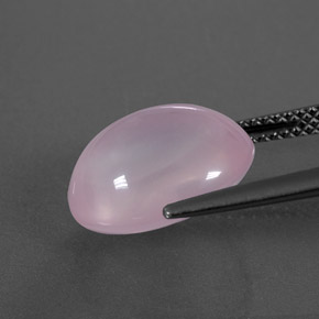 6.54カラットの天然ピンクローズクォーツ（13.1×10.5 mm・透明）