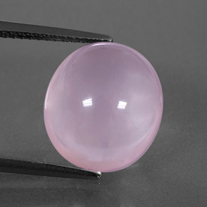 8.04カラットの天然ピンクローズクォーツ（13.7×12 mm・透明）