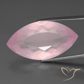 34.50ct 天然 ミディアムローズピンク ローズクォーツ, マーキーズ, 透明