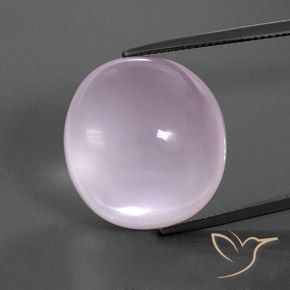 37.51カラットの天然ライトピンクローズクォーツ、オーバルカット、透明