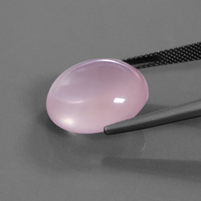16.44カラットの天然ミディアムピンクローズクォーツ、オーバルカット、透明