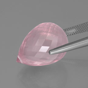 25.35カラットの天然ミディアムローズピンクローズクォーツ、ブリオレット、透明