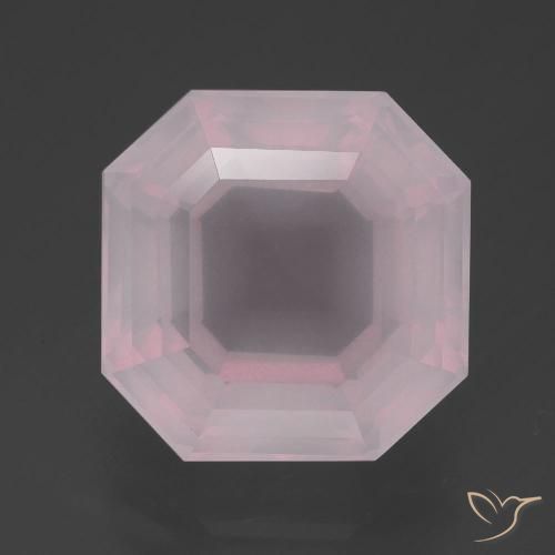 7.79ct 天然 ライトピンク ローズクォーツ, エメラルドカット, 透明