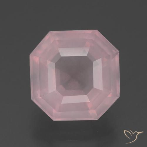 5.41ct 天然 ローズピンク ローズクォーツ, エメラルドカット, 透明