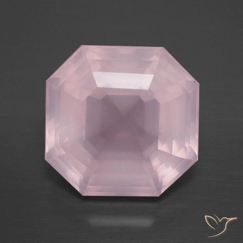 8.75ct 天然 ライトピンク ローズクォーツ, エメラルドカット, 透明